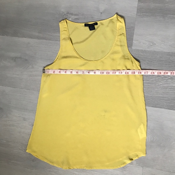 French Connection Womens Silk Tank Yellow Chiffon Pullover Womens 4 - Picture 2 of 7